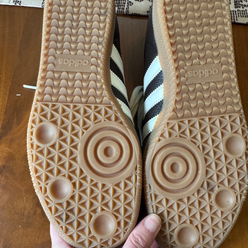 adidas Samba Brown White Classic Leather Sneakers - Picture 6 of 8